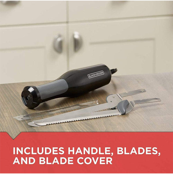 Black Decker Stainless Steel 9 Inch Electric Knife Offset Blades Corded